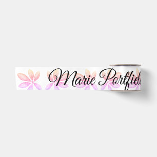 colourful leaf sparkle glitter add your name text satin ribbon