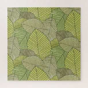 Colourful Leafs Pattern Design Jigsaw Puzzle