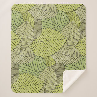 Colourful Leafs Pattern Design Sherpa Blanket