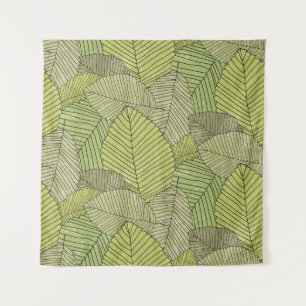 Colourful Leafs Pattern Design Tapestry
