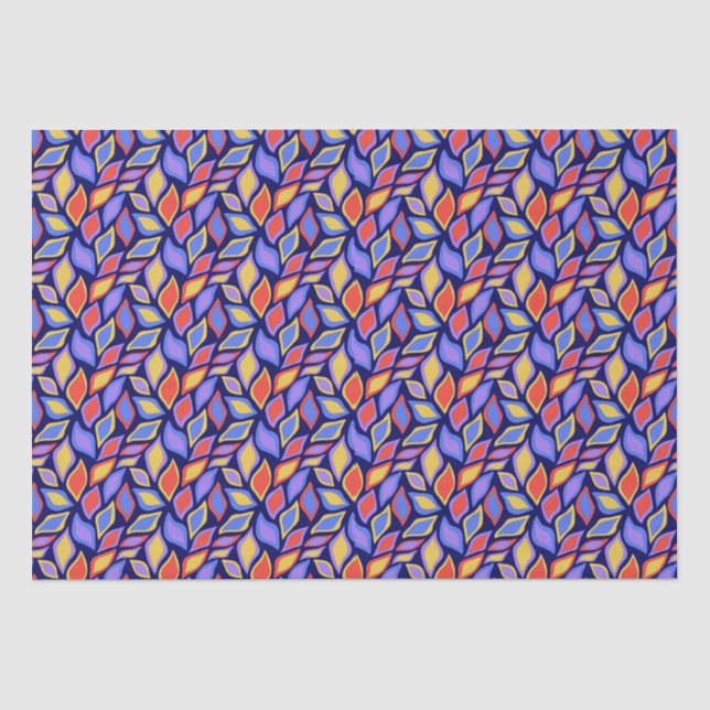 Colourful Leafy Pattern Tissue Paper (Front)