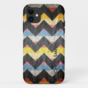 Colourful Leather Chevron Stripes #5 iPhone 11 Case