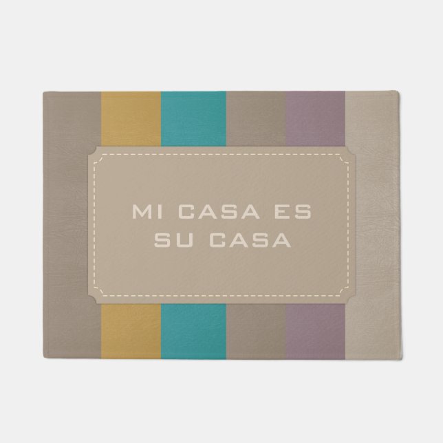 Colourful leather doormat (Front)