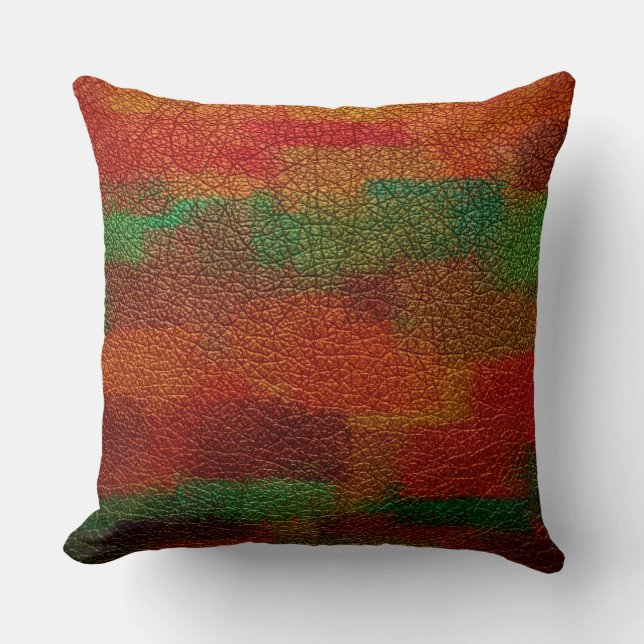 Colourful Leather Look Cushion (Front)