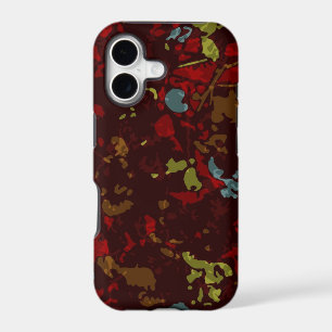 Colourful leaves and flowers against camouflage