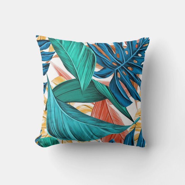 Colourful Leaves Artwork  Cushion (Front)