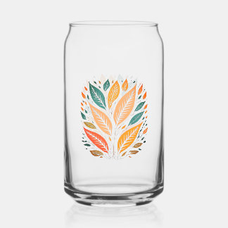 Colourful Leaves Can Glass