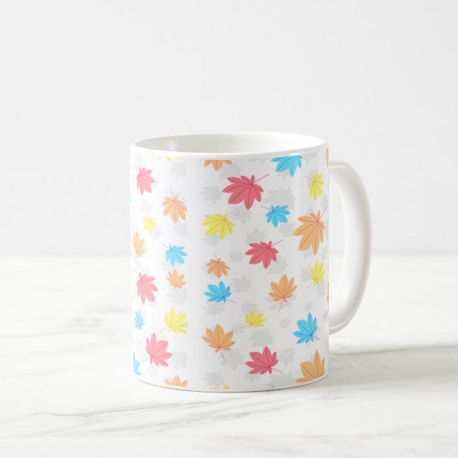 Colourful Leaves Coffee Mug (Front Right)