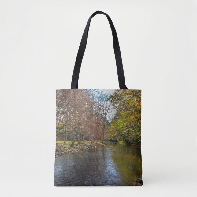 Colourful Leaves Fall Reflections on Autumn Stream Tote Bag (Front)