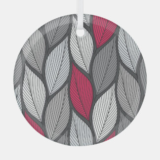 Colourful leaves: hand-drawn seamless pattern. glass tree decoration