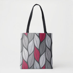 Colourful leaves: hand-drawn seamless pattern. tote bag