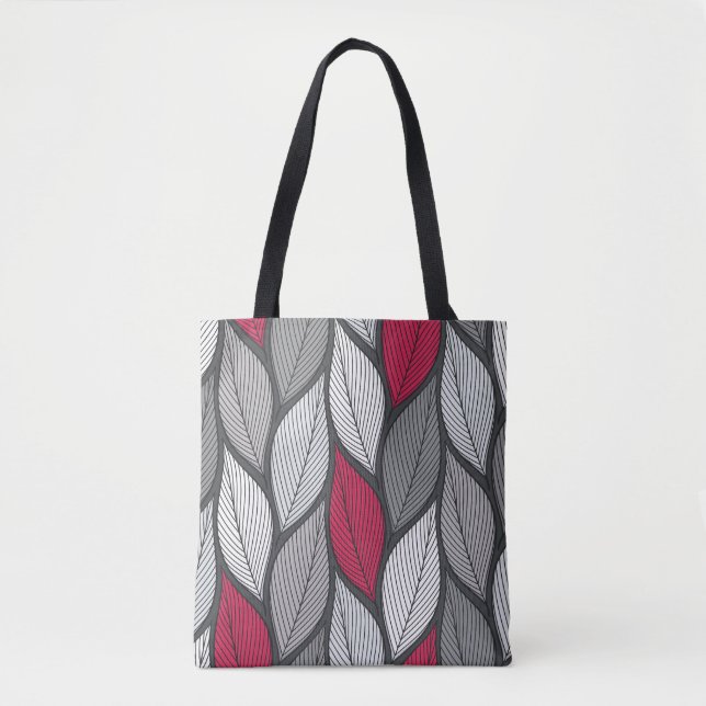 Colourful leaves: hand-drawn seamless pattern. tote bag (Front)