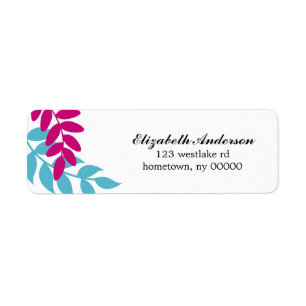Colourful Leaves Illustration Return Address Label