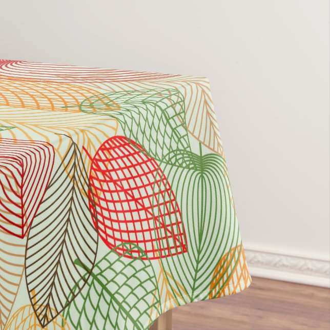 Colourful Leaves In A Modern Design Tablecloth (In Situ)
