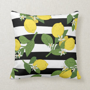 Colourful Leaves & Lemons Cushion