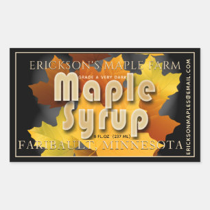 Colourful Leaves Maple Syrup Fully Editable Label