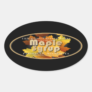 Colourful Leaves Maple Syrup Fully Editable Oval Sticker
