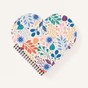 Colourful Leaves Modern Foliage Pattern Notebook