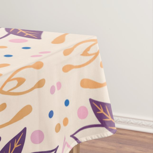 Colourful Leaves Modern Foliage Pattern Tablecloth (In Situ)