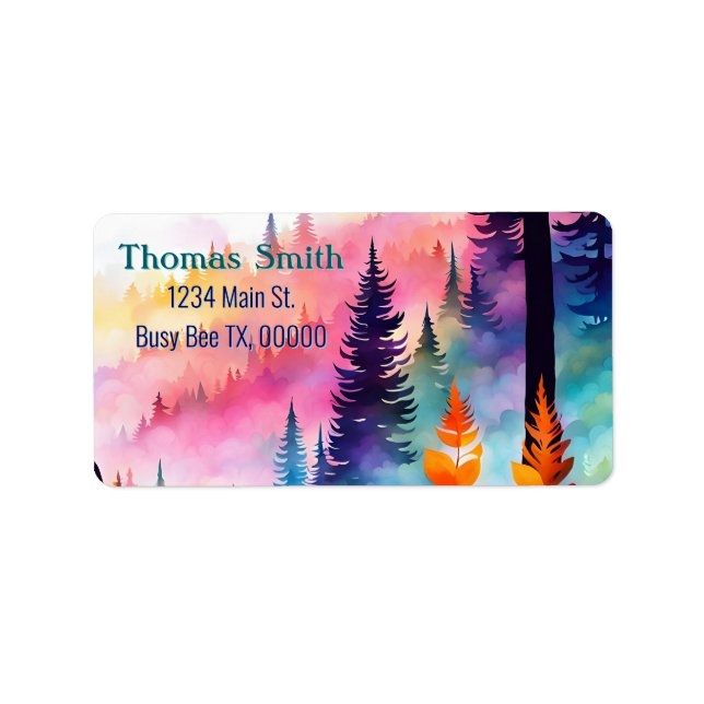 Colourful Leaves N Trees of the forest on Mountain Label (Front)