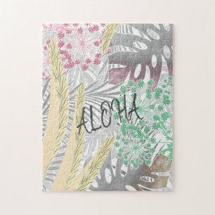 Colourful leaves palm trees tropical jigsaw puzzle