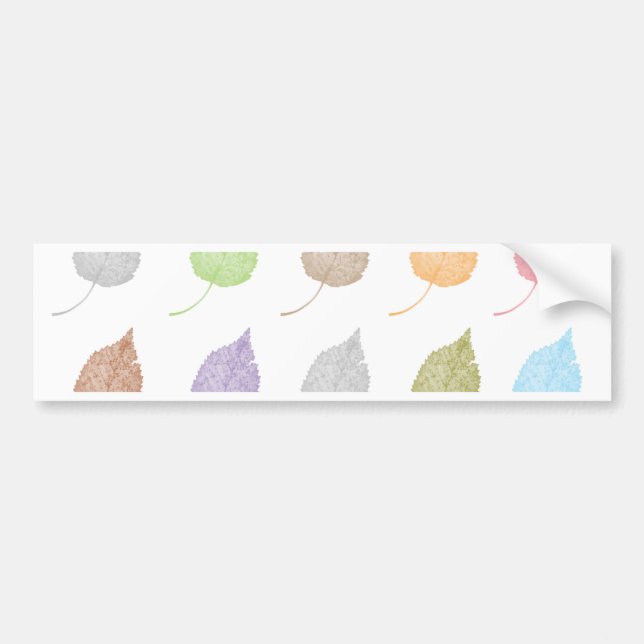 Colourful leaves pattern bumper sticker (Front)