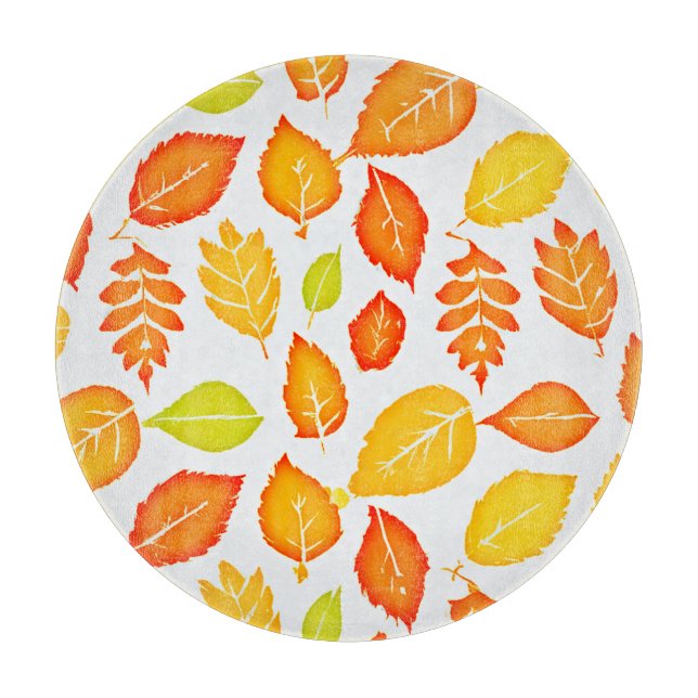 Colourful Leaves Pattern Cutting Board (Front)