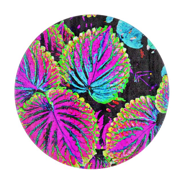 Colourful Leaves Pattern Cutting Board (Front)