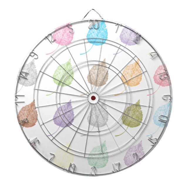 Colourful leaves pattern dartboard (Front)