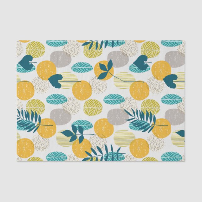 Colourful leaves pattern tissue paper (Front)