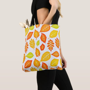 Colourful Leaves Pattern Tote Bag