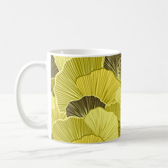 Colourful leaves: seamless olive pattern. coffee mug (Left)