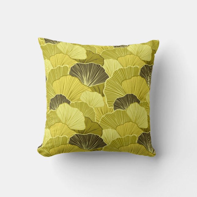 Colourful leaves: seamless olive pattern. cushion (Front)