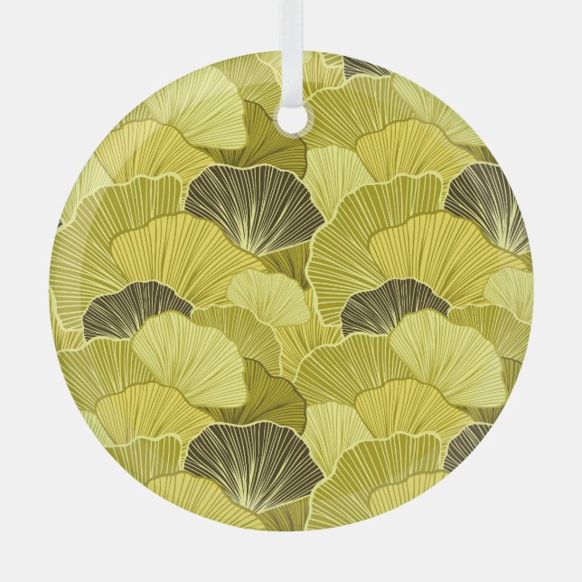 Colourful leaves: seamless olive pattern. glass tree decoration (Front)