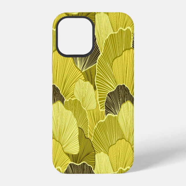Colourful leaves: seamless olive pattern. iPhone case (Back)