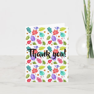Colourful Leaves Thank you Greeting Card