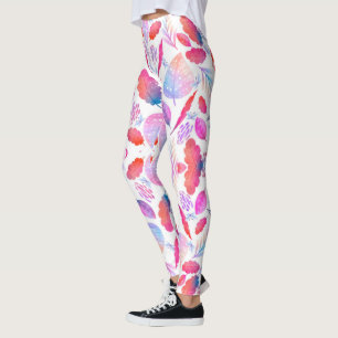 Colourful leggings with a vibrant pattern of pink