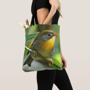 Colourful Leiothrix / Pekin Robin Songbird Tote Bag