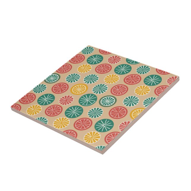 Colourful Lemons Ceramic Tile (Side)