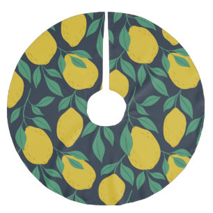 Colourful Lemons: Hand Drawn Vibrance. Brushed Polyester Tree Skirt