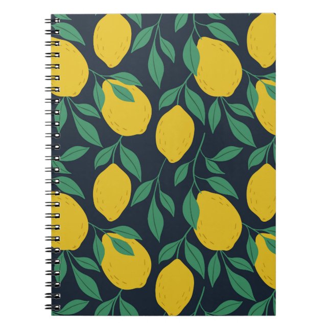 Colourful Lemons: Hand Drawn Vibrance. Notebook (Front)