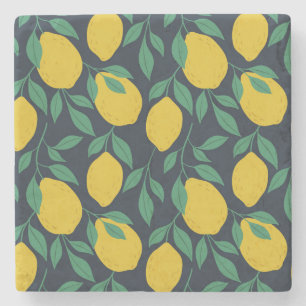 Colourful Lemons: Hand Drawn Vibrance. Stone Coaster