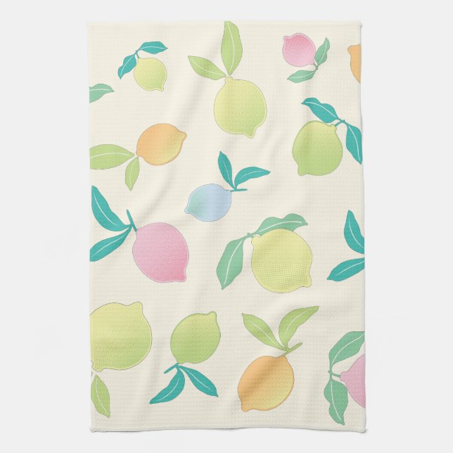 Colourful Lemons Tea Towel (Vertical)