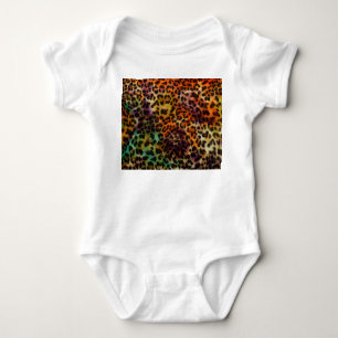 Colourful Leopard: Abstract Vintage Texture Baby Bodysuit