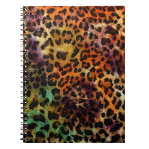 Colourful Leopard: Abstract Vintage Texture Notebook