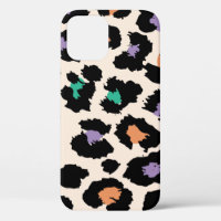 Colourful leopard animal design and backgroundprin