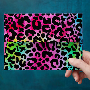 Colourful Leopard Animal Pattern Print Neon  Envelope