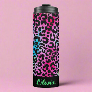 Colourful Leopard Animal Pattern Print Neon Girly  Thermal Tumbler
