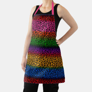Colourful Leopard Animal Print Design Apron