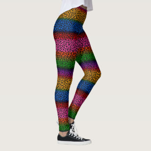 Colourful Leopard Animal Print Design  Leggings